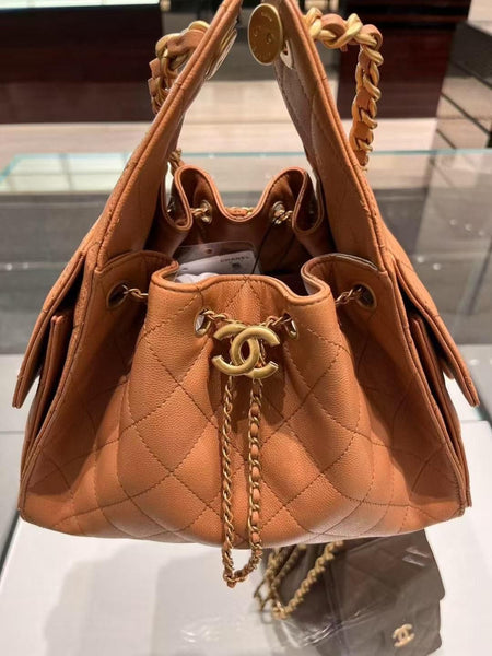 Chanel 25 Hobo Handbag Small Caramel GHW