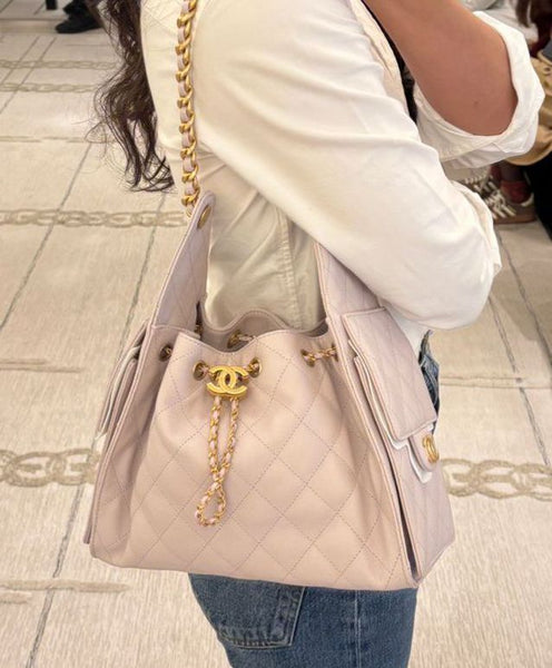 Chanel 25 Hobo Handbag Small New Colour Pastel Pink / Liliac GHW