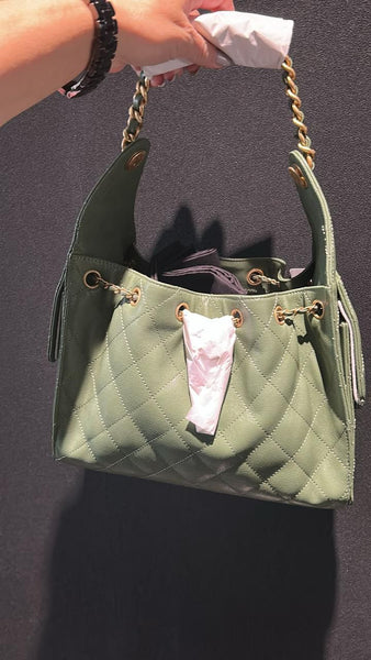 Chanel 25 Hobo bag green small