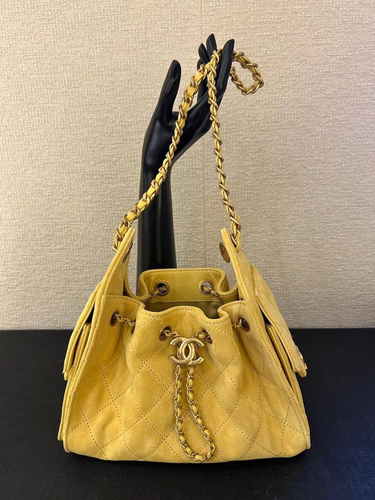 Chanel 26C Mini Drawstring Bag — Yellow