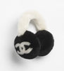 Chanel Faux Fur “CC” Earmuffs — Black &amp; White