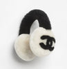 Chanel Faux Fur “CC” Earmuffs — Black &amp; White