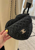 Chanel Heart Bag Black Lambskin Quilted CC in Love Heart Bag