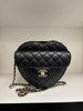 Chanel Heart Bag Black Lambskin Quilted CC in Love Heart Bag