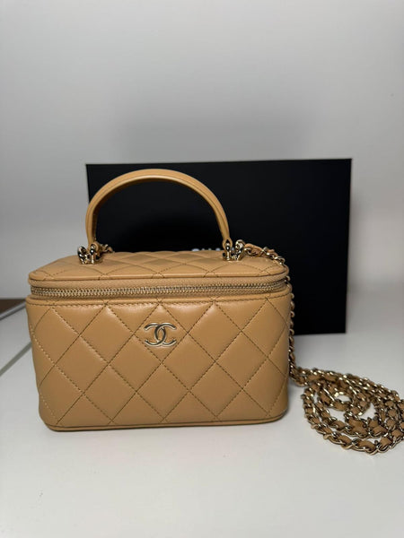 Chanel beige vanity bag 