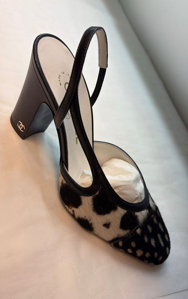 Chanel animal print slingbacks