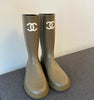 Chanel rain boots short Khaki