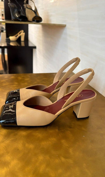 Chanel slingbacks beige