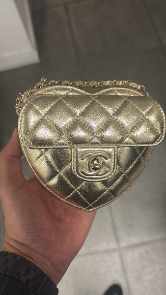 Chanel small heart bag gold