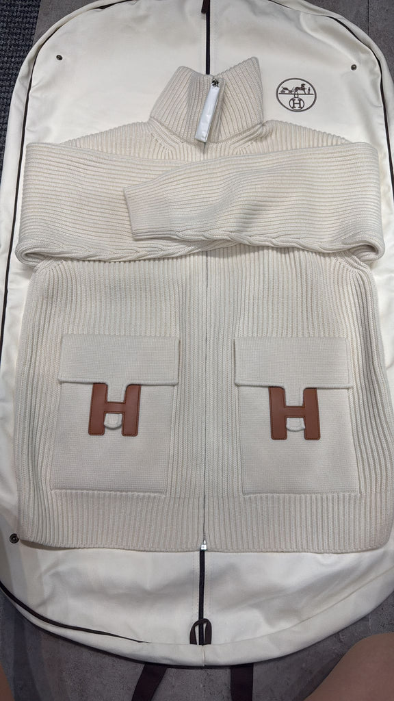 Hermes Wool Knit “H” Jacket Cardigan FW25