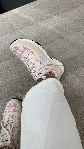 Sneakers Pink Pink And White Chanel Shoes CHANEL Pink And Ivory