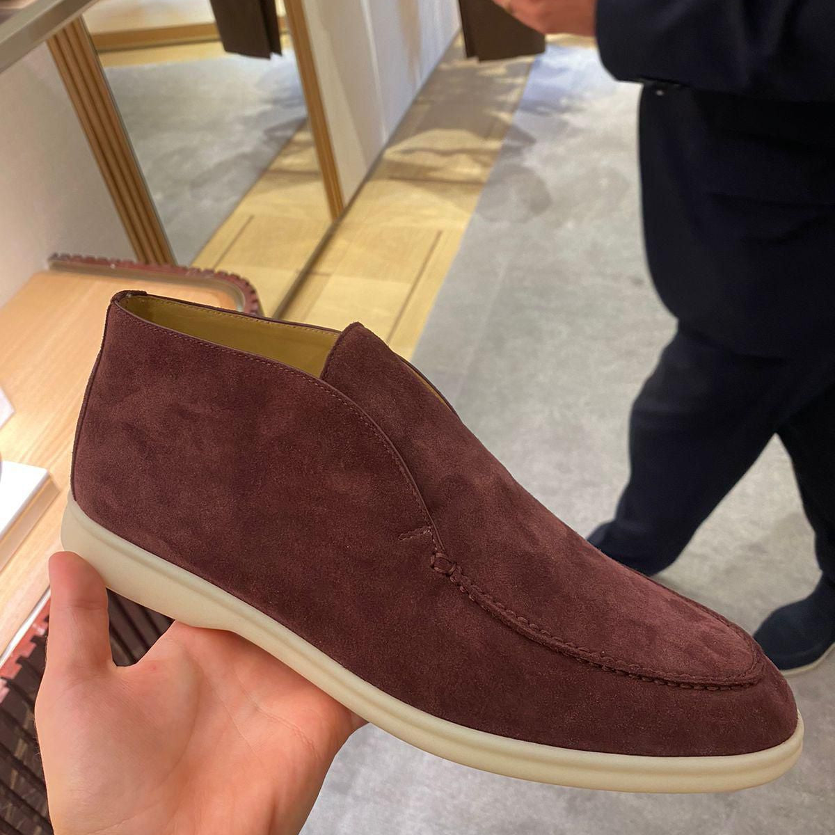 Loro Piana Open Walk — Very Dark Maroon Suede – Personal Shopper
