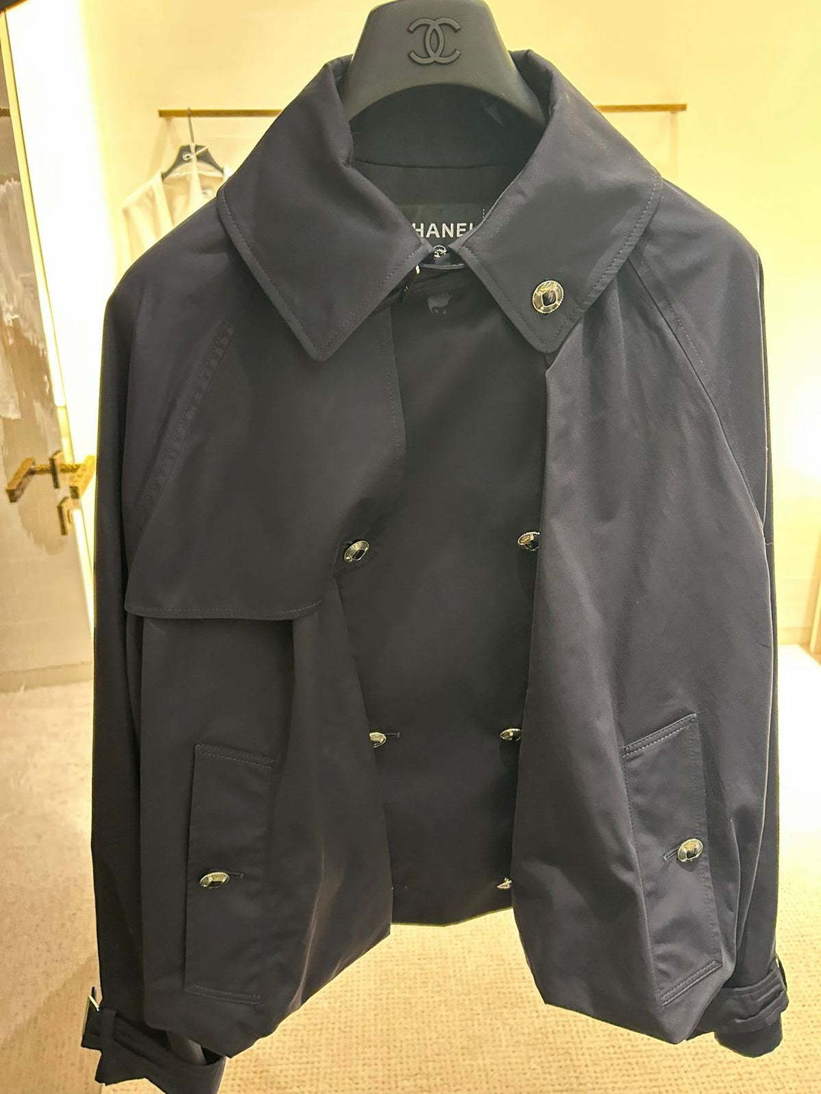 Chanel water-reveal logo jacket Navy – Personal Shopper London