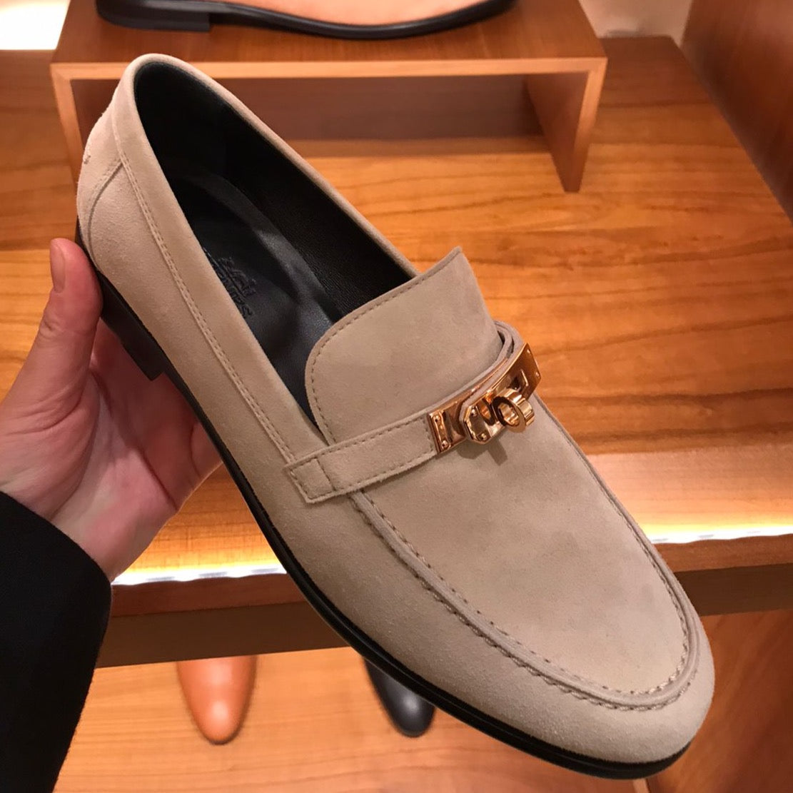 Hermes Beige Suede Loafers with Gold Detail Royal loafer - Beige | Hermès USA main image 2
