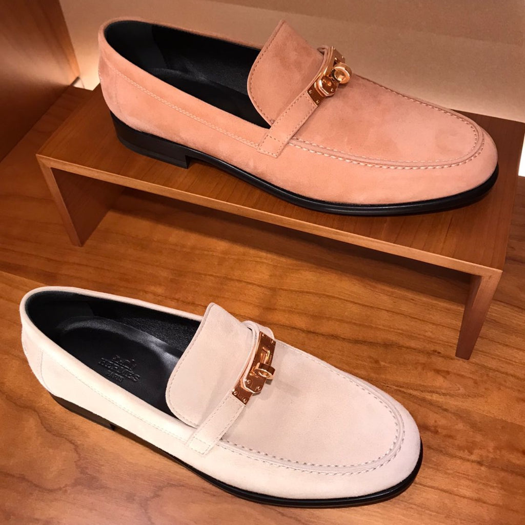 Hermes Destin loafers in rose