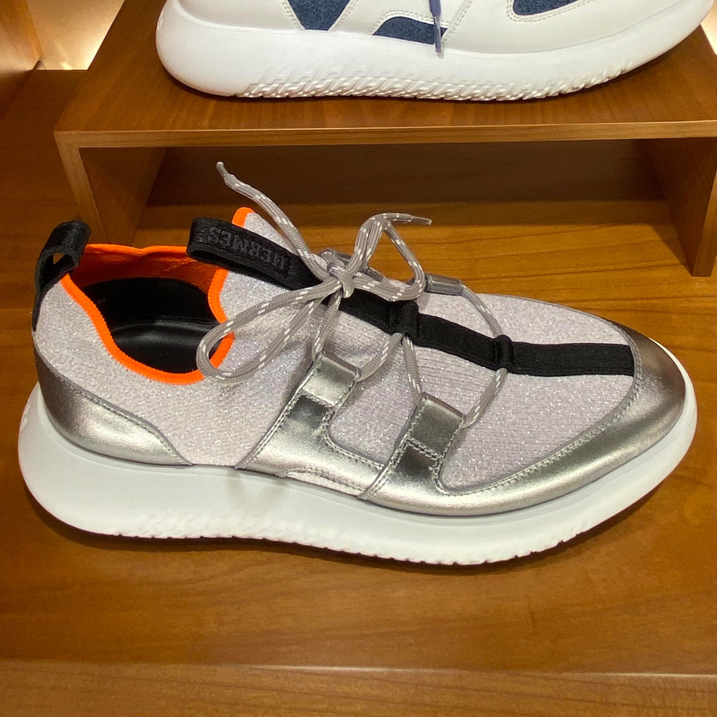 Hermes silver Duel sneaker