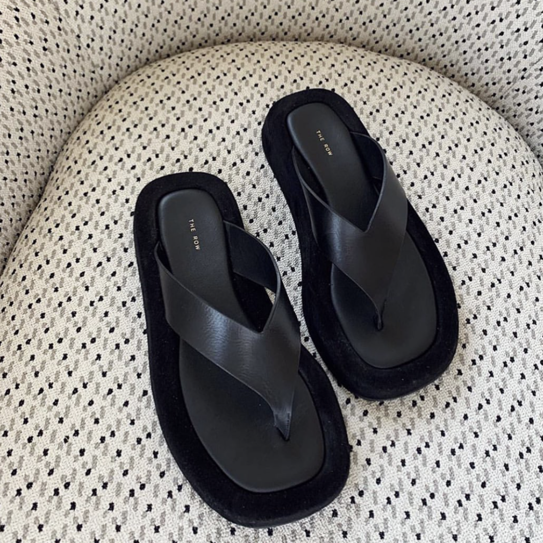 The Row black leather Ginza sandals – Anastasia @ personal
