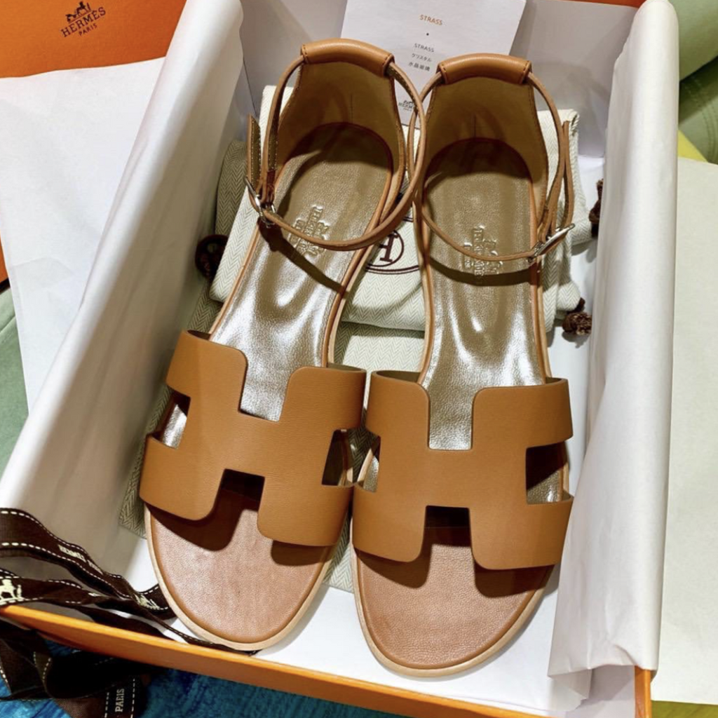 Hermes Santorini sandals Natural