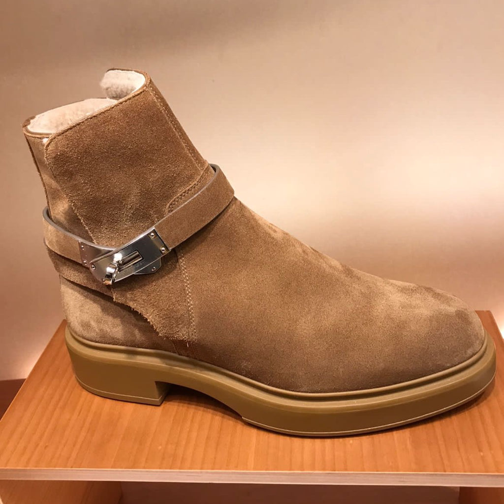 Hermes Veo ankle boots in ecru