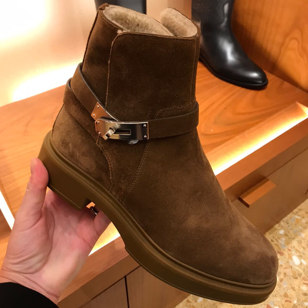 Hermes Veo ankle boots in ecru
