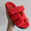 Hermes 2022 Teddy Bear orange Chypre sandals