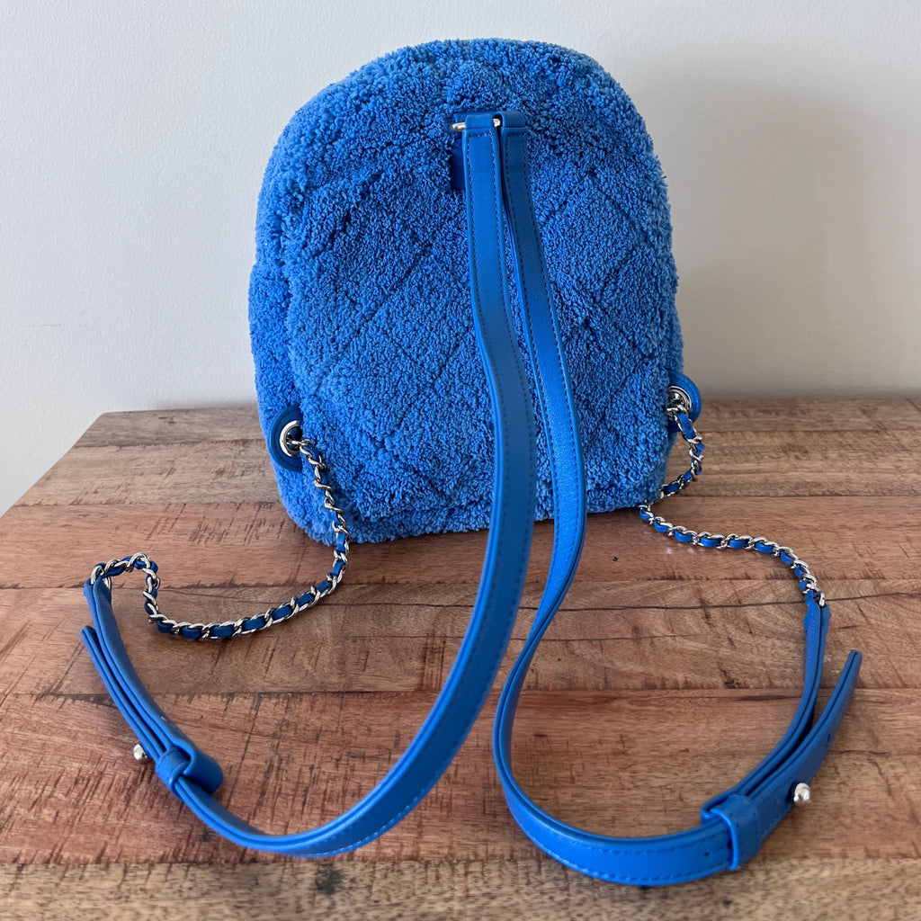Chanel blue Teddy backpack