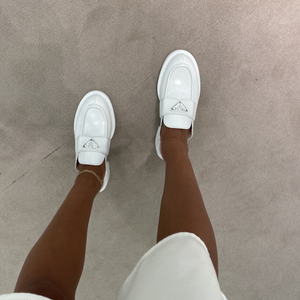 Prada white brushed leather mules – Anastasia @ personal