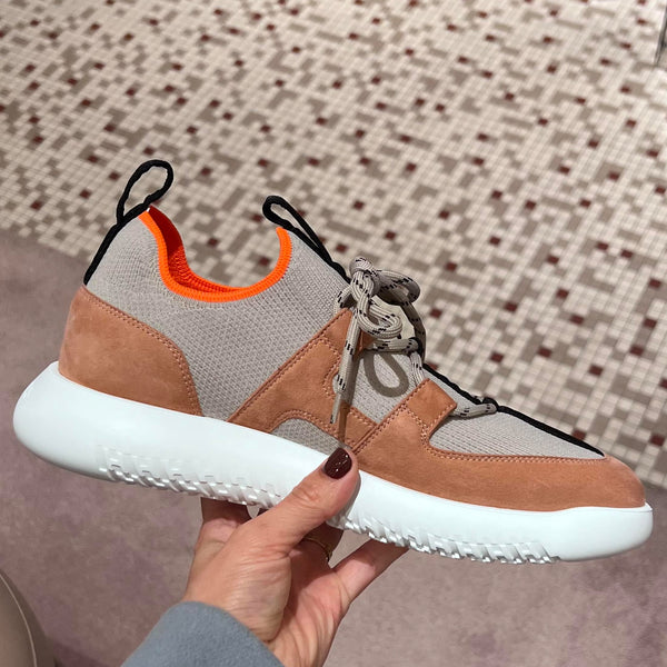 Hermes brown & beige Duel sneaker